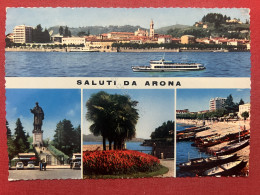 Cartolina - Saluti Da Arona ( Novara ) - Vedute Diverse - 1962 - Novara