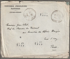 LETTRE - ANDORRE - Viguerie Française Du 23/11/1935 Pour Paris. - Briefe U. Dokumente