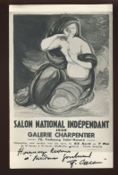 AUTOGRAPHE DU PEINTRE FELICIEN CACAN 1880-1979 SUR CARTE DU SALON NATIONAL INDEPENDANT DE 1938 GALERIE CHARPENTIER PARIS - Autres & Non Classés