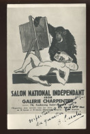 AUTOGRAPHE DU PEINTRE H. C. (NON IDENTIFIE) SUR CARTE DU SALON NATIONAL INDEPENDANT DE 1938 GALERIE CHARPENTIER PARIS - Autres & Non Classés