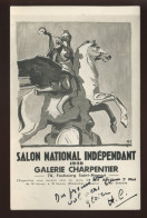 AUTOGRAPHE DU PEINTRE H. C. (NON IDENTIFIE) SUR CARTE DU SALON NATIONAL INDEPENDANT DE 1938 GALERIE CHARPENTIER PARIS - Autres & Non Classés