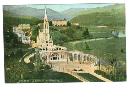 65 . LOURDES . LA BASILIQUE . VUE PLONGEANTE  - Lourdes