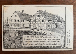 Rathsamhausen Le Bas - Muttersholtz - Restaurant Zur Sonne - Illustrateur Signé A. P. 1915 - Jul. Manias Strasbourg - Other & Unclassified