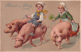 COCHON(CARTE GAUFREE) BONNE ANNEE - Pigs