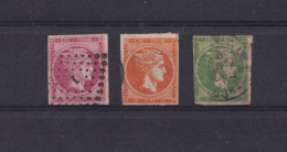 JOLI LOT DE TIMBRES OBLITERES  ANNEES 1861/76 ?? UN TIMBRE CACHET LOSANGE FRANCAIS ??  . INTERESSANT .A VOIR - Used Stamps