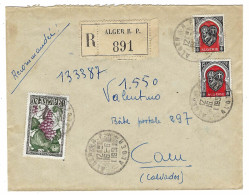 1951- Enveloppe RECC. D'Alger Affr. à 50 F. Dont N° 279 Pour Caen ( Calvados ) - Briefe U. Dokumente
