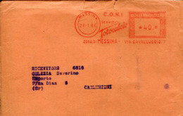 X0926 Italia, Red Meter Freistempel Ema, Messina  C.o.ni.  Totocalcio  Zona Di Messina - Macchine Per Obliterare (EMA)