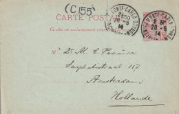 Monaco Entier Postal Monte Carlo Pour La Hollande 1914 - Ganzsachen