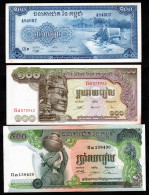 CAMBODGE - LOT - 2x100 - 500 Riels - 1956 - 1972 - 1975 - AUNC/pr Neuf - Cambodia