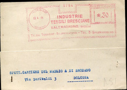 X0927 Italia, Red Meter Freistempel Ema, Salemarasino Brescia 1944 Industrie Tessili Bresciane - Franking Machines (EMA)