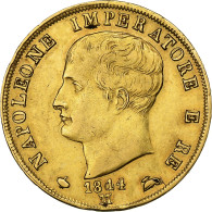 États Italiens, KINGDOM OF NAPOLEON, Napoléon I, 40 Lire, 1814/04, Milan, Or - Napoleónicas