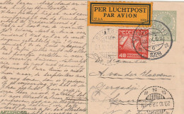 Pays Bas Entier Postal Par Avion Dordrecht Pour Les Indes Néerlandaises 1928 - Ganzsachen