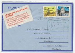 Airmail Letter Southern Rhodesia 1970 Not Accepted Rhodesian Stamps - Post War - Label ,"
Postmark Under The Label April - Other & Unclassified