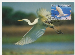 Maximum Card New Zealand 1996 Bird - White Heron - Andere & Zonder Classificatie