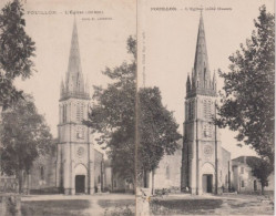 40 POUILLON  -  L'Eglise  ( Coté Ouest )  -  2 CARTES  - - Other & Unclassified