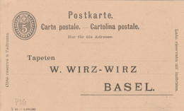 Suisse Entier Postal Privé Basel - Stamped Stationery