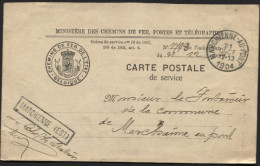 Griffe De Station Chemins De Fer MARCHIENNE (EST) + Sc MARCHEINNE-AU-PONT S/CP 1904 (x734) - Griffes Linéaires