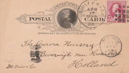Etats Unis Entier Postal Pour La Hollande 1894 - ...-1900