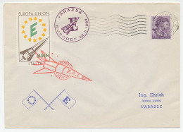 Cover / Postmark / Label Italy 1962 Europa Union - Varazze 1962 - Rocket - Institutions Européennes