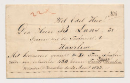 Wijk Bij Duurstede - Haarlem 1843 - Per Kaarselade = Beurtveer  - ...-1852 Prephilately