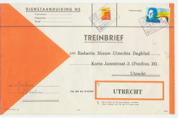 Treinbrief Geldermalsen - Utrecht 1970 - Unclassified