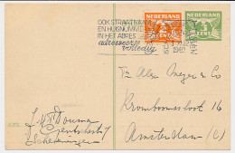 Briefkaart G. 256 / Bijfrankering Scheveningen - Amsterdam 1940 - Postwaardestukken