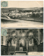 LOT 4 CPA Voyagé 1906 - SAINT St SEINE L'ABBAYE Côté Ouest  Eglise Jubé Ciborium Sources Seine Source Nymphe - Autres & Non Classés