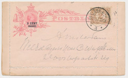 Postblad G. 9 X / Bijfrankering Tiel - Amsterdam 1907  - Ganzsachen