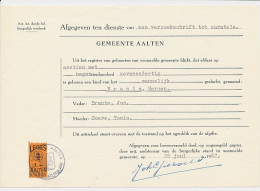 Gemeente Leges 1.- Aalten 1962 - Steuermarken