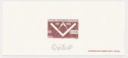 France 2003 - Epreuve / Proof Signed By Engraver Freemasonry - Vrijmetselarij