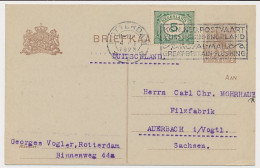 Briefkaart G. 191 / Bijfrankering Rotterdam - Duitsland 1923 - Postwaardestukken