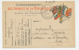 Military Service Card France 1916 Flags - Allies Postcard - WWI - Autres & Non Classés