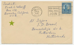 Cover / Postmark USA 1934 Red Cross - Roll Call Join - Rode Kruis