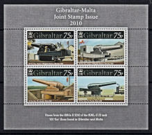 B5170 GIBRALTAR 2010, Joint Issue With Malta, Guns Weapons  MNH - Gibraltar