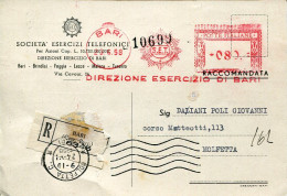 X0932 Italia, Red Meter Freistempel Ema, Bari 1958 Direzione Esercizio Di Bari - Maschinenstempel (EMA)