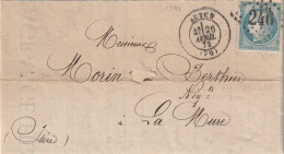 Lettre De Autun à La Mure LAC - 1849-1876: Classic Period