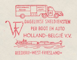 Meter Cover Netherlands 1959 Boat - Car - Truck - Express Services - Reederij West Friesland - Andere & Zonder Classificatie