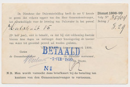 Briefkaart G. DW33-h - Duinwaterleiding S-Gravenhage 1899 - Postwaardestukken