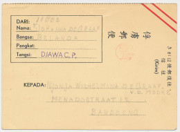 Censored POW Card Internee Bandoeng Netherlands Indies - Netherlands Indies