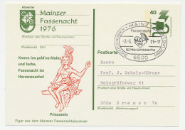 Postal Stationery / Postmark Germany 1977 Mainzer Fassenacht - Carnaval