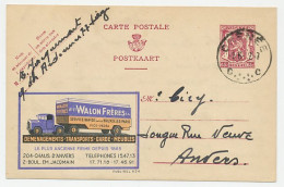 Publibel - Postal Stationery Belgium 1947 Moving Truck  - Camions