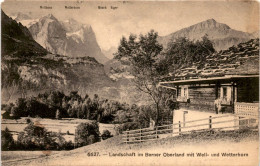 Landschaft Im Berner Oberland Mit Well- Und Wetterhorn (6627) * 22. 7. 1908 - Meiringen