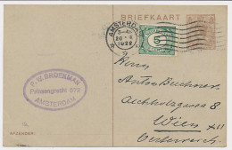 Briefkaart G. 194 / Bijfrankering Amsterdam - Oostenrijk 1922 - Ganzsachen