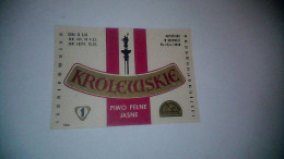 Pologne Ancienne Etiquette De Bière Królewskie Brasserie Piwo - Bière