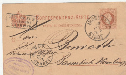 2000 HAMBURG - BARMBEK (CK), Postgeschichte, Kasten Ankunftstempel 1880, GA Aus Innsbruck - Nord