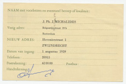 Verhuiskaart G. 26 Particulier Bedrukt Rotterdam 1959 - Entiers Postaux