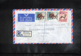 South Africa 1961 Animals Interesting Airmail Registered Letter - Brieven En Documenten