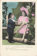 P7-enfants Petit Garcon Habiller En Marin Et Petite Fille Robe Rose Avec Chapeau - Autres & Non Classés