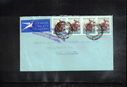South Africa 1956 Animals Interesting Airmail Letter - Lettres & Documents