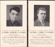 Oorlog Slachtoffer Vanhee Camiel ° Ingelmunster 20.07.1901 En Achiel ° 29.01.1903 Beiden In Kampen. - Religion & Esotericism